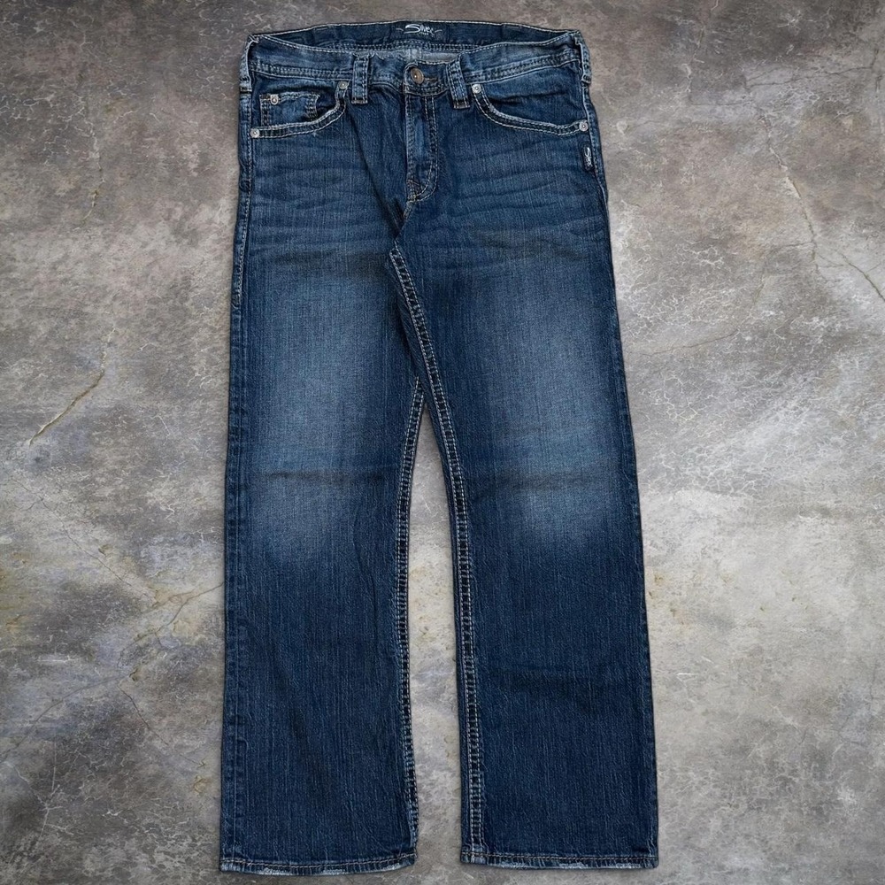 Silver Jeans Co. Zac Blue Relaxed Straight Fit Jeans Men's Size 34x30 Denim Y2K